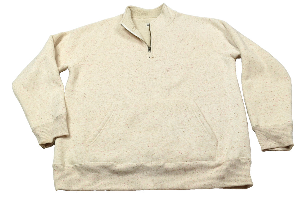 Flint and Tinder Speckle Fleece 1/4 Zip Sweater Mens XL Beige Long Sleeve Sherpa